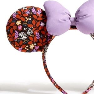 Vera Bradley Purple and Red Floral Cotton Minnie Mouse Ears Cute Bow NWT